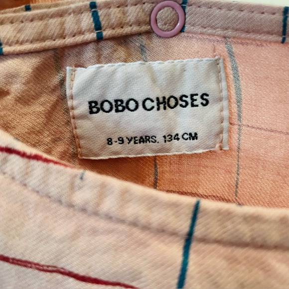 Bobo Choses Pink Plaid Long Sleeve Dress Lost Things Collector - Picture 3 of 5